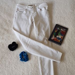 Burberry Brit skinny low rise white jeans